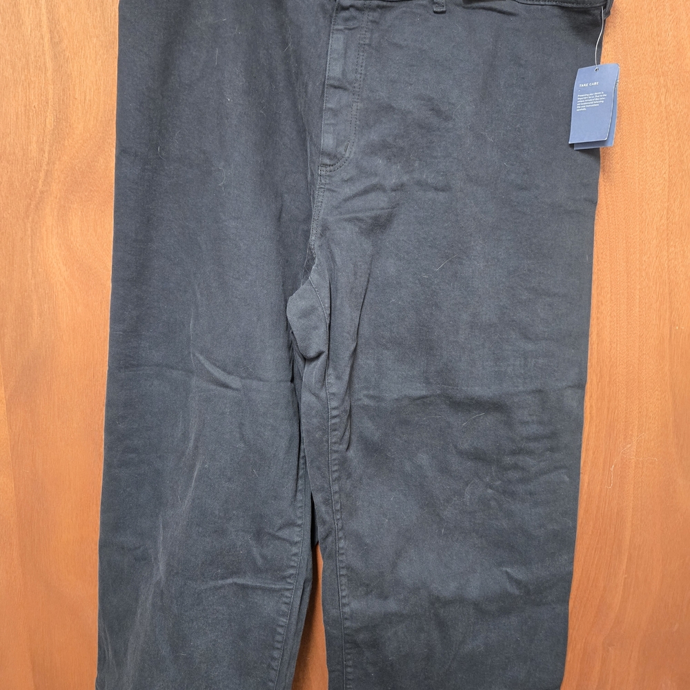 Women's High-Rise Sailor Wide Leg Ankle Jeans  Black 22: Cotton